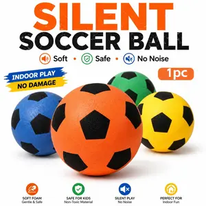 Silent Indoor Soccer Ball, Soft Foam No Noise Football for Kids, Safe Training Ball for Home & Apartment Play, 18/21/24cm Sizes