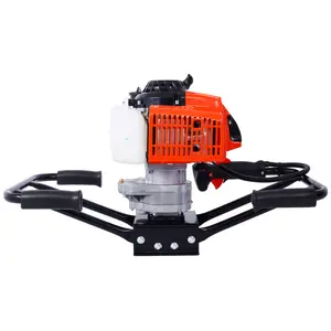 Donext Post Hole Digger, 2.7HP 63cc Gas-Powered Auger with 3/4" Shaft, Two-Person Handle Digging Drill, EPA Compliant (Machine Only)