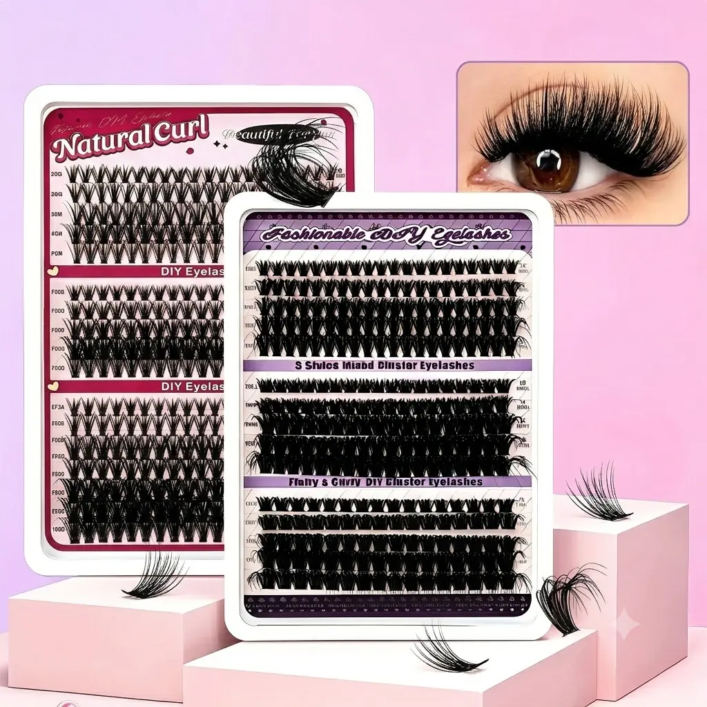 Synthetic DIY Lash Clusters - Wispy Fluffy Mega Volume, 300Pcs/270Pcs Mixed Lengths 30D-100D 10-18mm, Daily Makeup Salon-Look Eyelash Extensions for Home Use