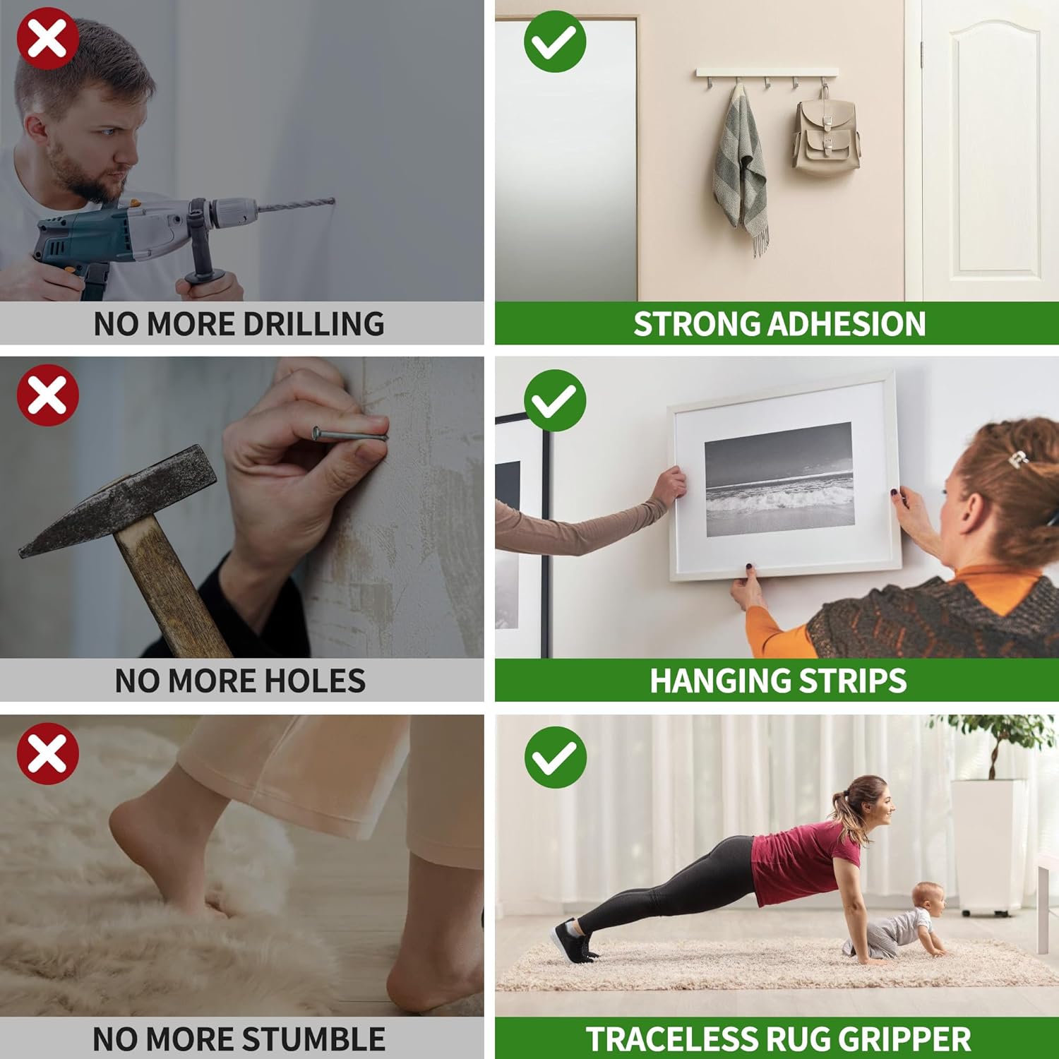 2 Pack Nano Double Sided Tape Duty Mounting Tape Sticky Walls, Double Sided Heavy Duty Rug Tape, Duty Multipurpose Mounting Transparent Tape for Paste Items