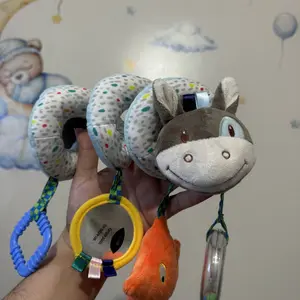 Baby Stroller and Car Seat Sensory Toys, Donkey & Elephant Plush Hanging Toys for Newborns, Baby Essentials for 3 Months+, Cute Activity Toys, Baby Shower Present and Best Gifts for Birthdays and Ramadan Parties