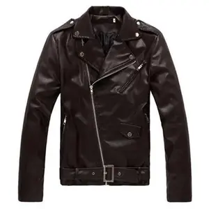 2025 Spring Autumn Winter Clothing Men's Leather Jacket Slim Motorcycle PU Washed Leather Jacket Men's Coat Faux Classic