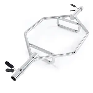 Trap Bar Hex Bar For Barbell Weightlifting With 2 Inch Knurled Grip, Ideal For Squat, Shrug, And Deadlift Training, Home Gym And Garage Gym Equipment, Durable Steel Construction, Easy Assembly, Versatile Olympic-Style Bar