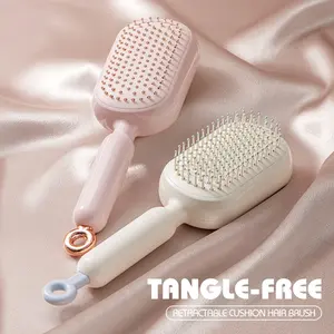 1PC Retractable Massage Comb, Self-Cleaning Hair Comb, Women's Retractable Hair Comb, Portable Travel Anti-Static Pull-Ring Smooth Cleaning Comb, Suitable for All Hair Types