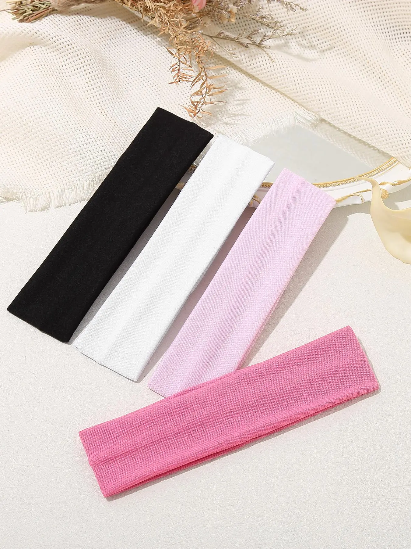 Solid Color Hair Band, Sporty Hair Band for Women & Girls, Minimalist Headwear Suitable for Thick Hair, Fashion Hair Accessories for Gym Workout Running, Sweat Band, Elastic Headbands, Sweat Wicking Headband, Sports Headband, Training Headband