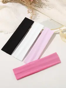 Solid Color Hair Band, Sporty Hair Band for Women & Girls, Minimalist Headwear Suitable for Thick Hair, Fashion Hair Accessories for Gym Workout Running, Sweat Band, Elastic Headbands, Sweat Wicking Headband
