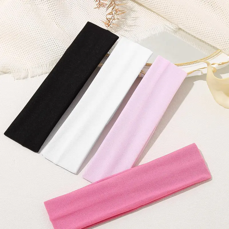 Solid Color Hair Band, Sporty Hair Band for Women & Girls, Minimalist Headwear Suitable for Thick Hair, Fashion Hair Accessories for Gym Workout Running, Sweat Band, Elastic Headbands, Sweat Wicking Headband, Sports Headband, Training Headband