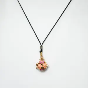 Tricolor Flower Garden Locket: Openable Hollow-out Design | Adjustable Chain | Includes 3 Botanical Scent Beads for Stress Relief & Sacred Mementos
