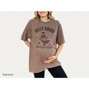 Comfort Colors® Custom SIlly Goose Bump Club T-shirt, Pregnancy Announcement Tee, Baby Reveal Shirt, Expecting Mom Sweatshirt, Mother's Day Gift