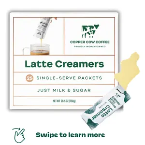 Copper Cow Classic Creamer 25-Pack | Sweetened Condensed Milk for Instant Coffee, Lattes & Beverages | No Refrigeration Needed