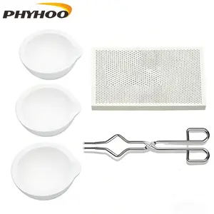 Jewelry Melting Kit - Ceramic Crucibles, Honeycomb Soldering Block & Tongs for Gold Silver Metal Casting