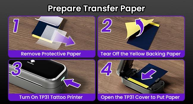 TP31 Mini Tattoo Stencil Printer, with 30pcs Transfer Paper,Battery super endurance,Bluetooth Phomemo Tattoo Machines Printer for Tattoo Beginners & Artists, Compatible with Tablet,Smartphone