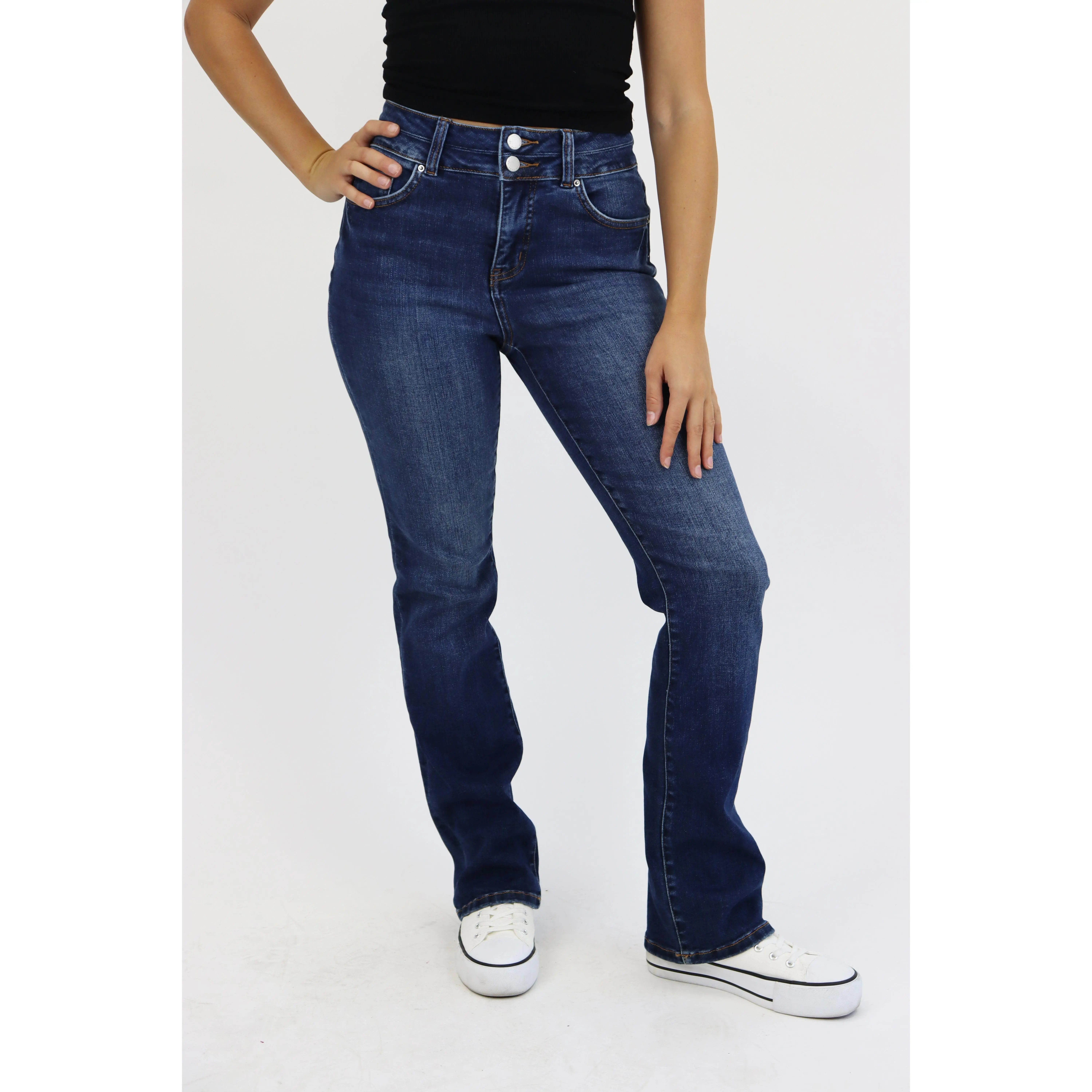 Bootcut Jean - Dark Wash Double Button Bootcut Jean - Dark Wash Double Button