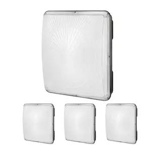 VEVOR 4 Pack LED Canopy Lights, 80W, 8800LM 5000K Daylight Commercial Industrial Outdoor Canopy Lights, 10.08x10.08 Surface Mount Ceiling Lighting for Gas Station Warehouse Garage Street Shop, IP65VEVOR Super Brand Day