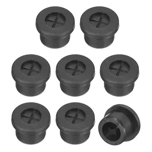8 count  Cord Grommet, 1/2 Inch (12mm) Desk Grommet Flexible Rubber Grommets Wire Hole Cover Pass Through for Office Computer Desk Wire Organizer, Black