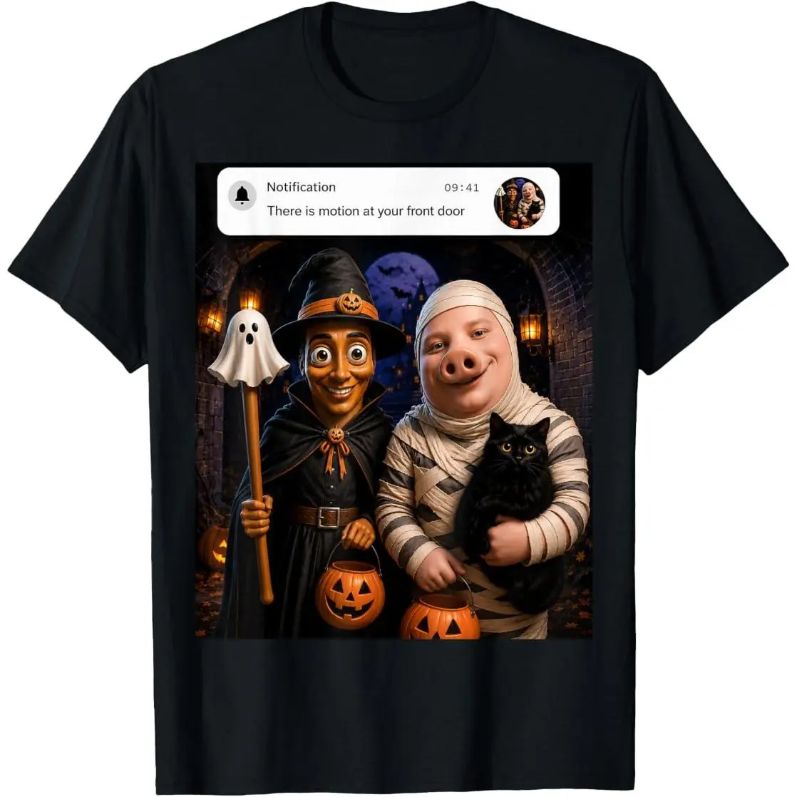 Motion At Your Door Tung Sahur John Pork Brainrot Halloween T-Shirt summer graphic tees