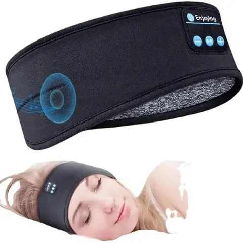 2-in-1 Magnetic Charging Wireless Headphones Headset - Adjustable Ergonomic Sleep Headband Mask with HD Stereo Speakers for Side Sleepers, Jogging, Yoga, Sturdy Noise-Free Electronic Audio Accessory