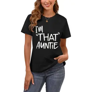 I'm That Auntie Funny Best Aunt Tee T-Shirt Women's Summer Plus Size Classic Soft Crew Neck Tee Tops