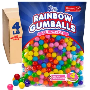 Bulk Mini Gumballs (-Inch)  4 lb Bag  Naturally Colored Gum  No Artificial Dyes  Rainbow Gumballs for Vending Machines, Piatas, Candy Buffets, Party Favors, Schools, Offices & Bulk Candy Displays