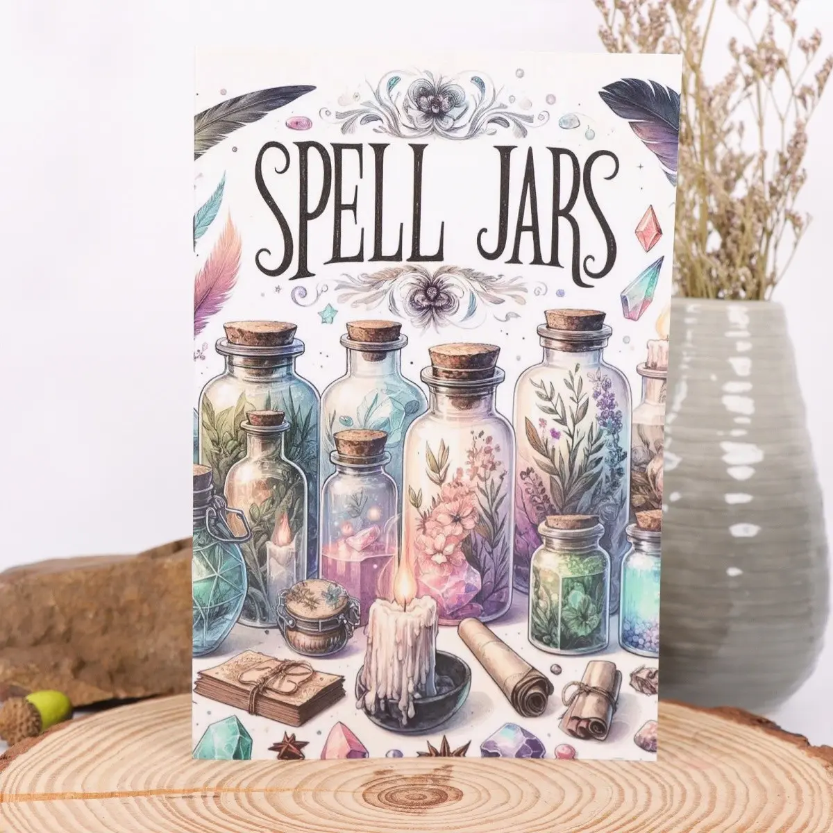 Gothic Fantasy Glass Bottle Plant Learning Planner, Magic Potion Bottle Theme Creative Notebook, Art Inspiration Journal, Aesthetic Notebook & Stationery Collection
