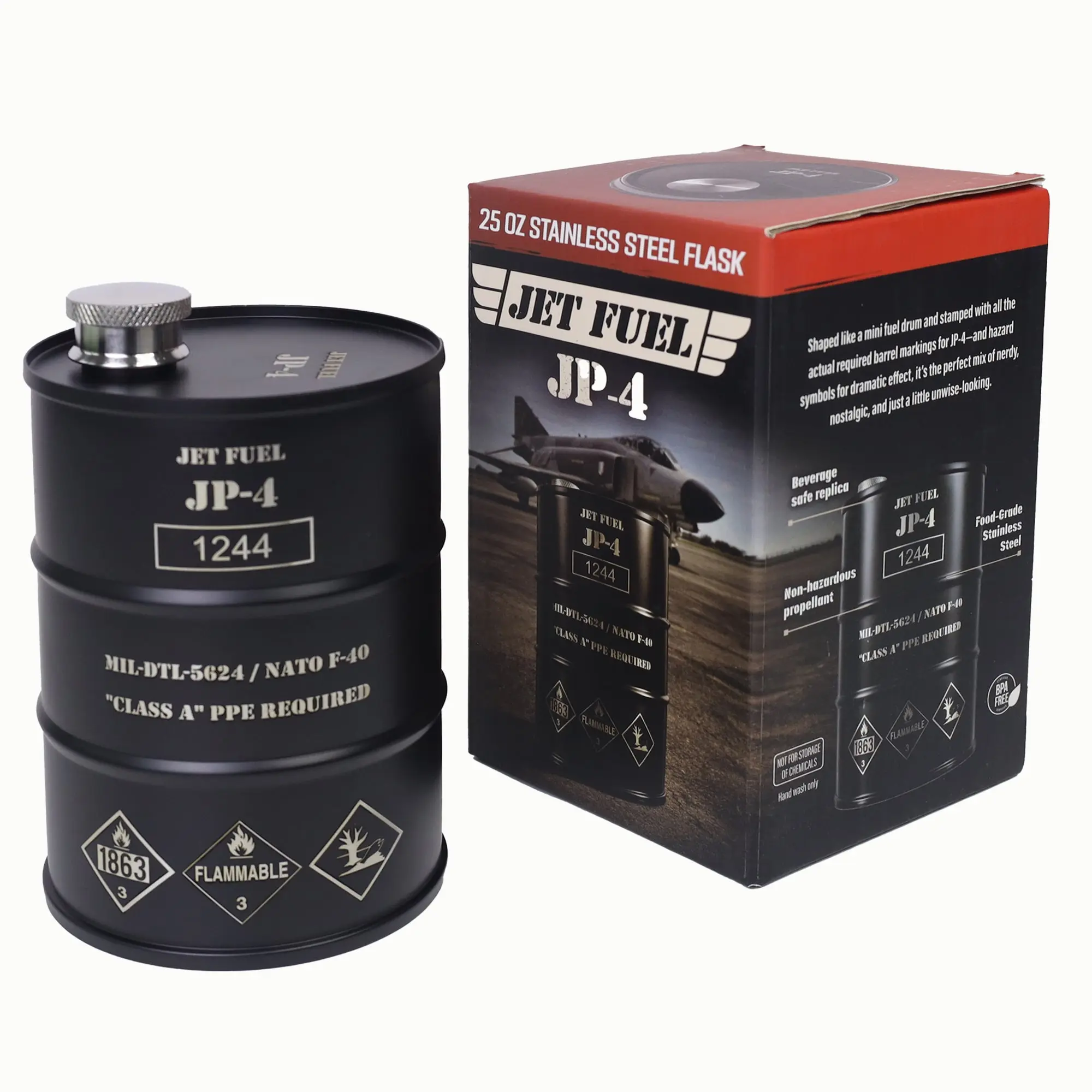 The JP-4 Jet Fuel Flask - Steel Barrel Drum