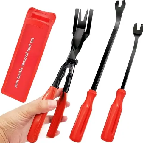 3 Pcs Auto Clip Pliers Set and Fastener Remover, Car Trim Rivet Removal Pry Tool Repair Kit with Storage Bag for Automotive Door Panel
