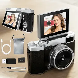 Flip Cover Ccd Digital Camera, Includes 32GB High Capacity Memory Card & Reader, Data Line with Transfer Function, Ideal for Short Videos and Travel
