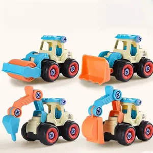 Engineering Vehicle Building Blocks Toy with Screwdriver, Detachable Parts Excavator Building Blocks, Educational Assembly Toy for Kids