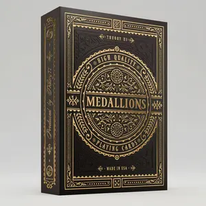 Theory11 Medallions Playing Cards – Deep Brown & Gold Foil Luxury Deck