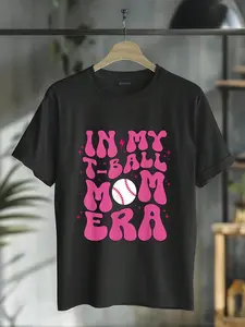100% Cotton In My T Ball Mom Era Groovy Funny Tee Ball Mom Mother's Day T-Shirt
