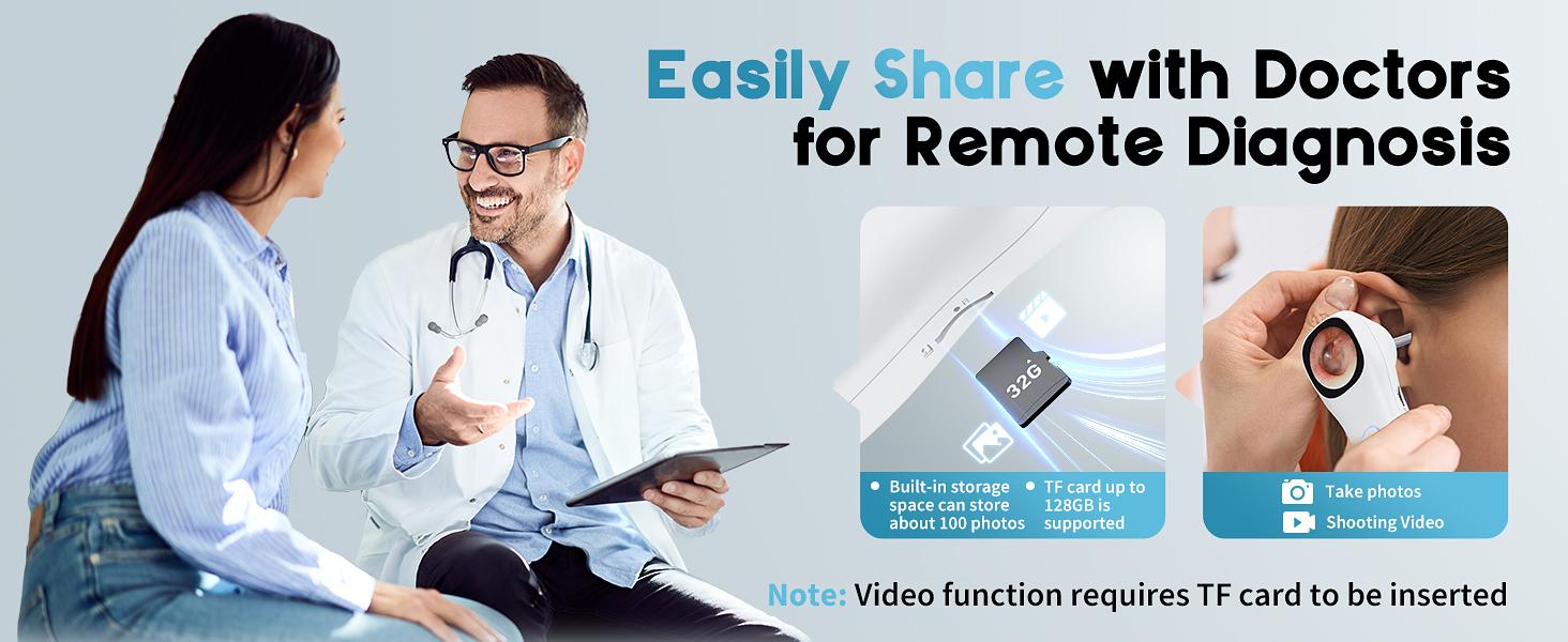 Otoscope Ear Camera with 1.21” Screen, 1080P Ear Scope with 4 LED Lights, Otoscope Camera for Adults Kids and Pets, Support Photo & Video, Type-C Charging with Computers, Baby Essentials, Home Medical