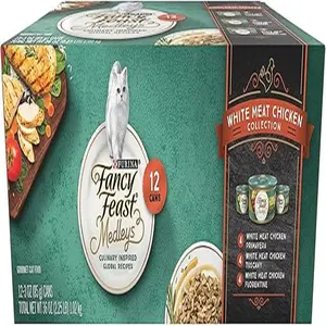Purina Fancy Feast Wet Cat Food Variety Pack, Medleys White Meat Chicken in Sauce Collection - (Pack of 12) 3 oz. Cans