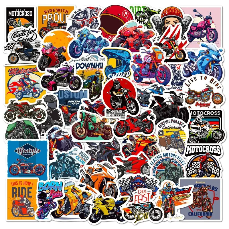 50 motorcycle club stickers with personalized graffiti Harley motorcycle stickers