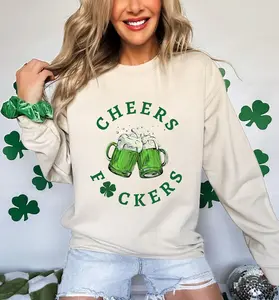 Cheers Fuckers Sweatshirt, St. Patrick's Day 2024 Sweater, Lucky Tee, Paddy's Day Shirt, Irish Gifts, Shamrock Tee,Gift For St.Patrick's Day