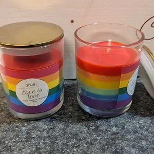 love is love colors of the rainbow scented peace candle