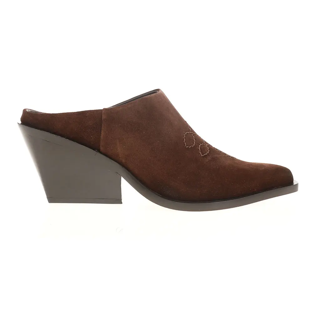 Seychelles Womens Spirit Embroidered Mules Casual Boots Mid Heel 2-3" - Brown