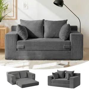Winzon Boneless Loveseat,3 in 1 Convertible Floor Couch Sleeper Sofa Floor Futon Bed for Living Room,Sofa Bed Guest Room,Small Space