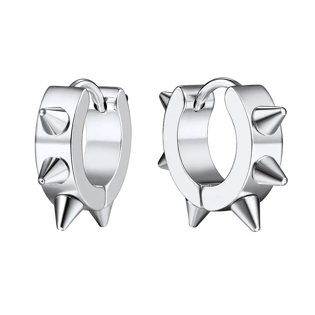 PROSTEEL Spike Hoop Earring Stainless Steel Cool Guys Punk Piercing Earrings Jewelry Unisex For Men Women with Gift Box