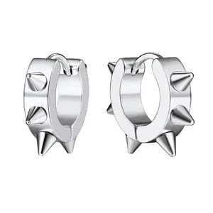 PROSTEEL Spike Hoop Earring Stainless Steel Cool Guys Punk Piercing Earrings Jewelry Unisex For Men Women with Gift Box