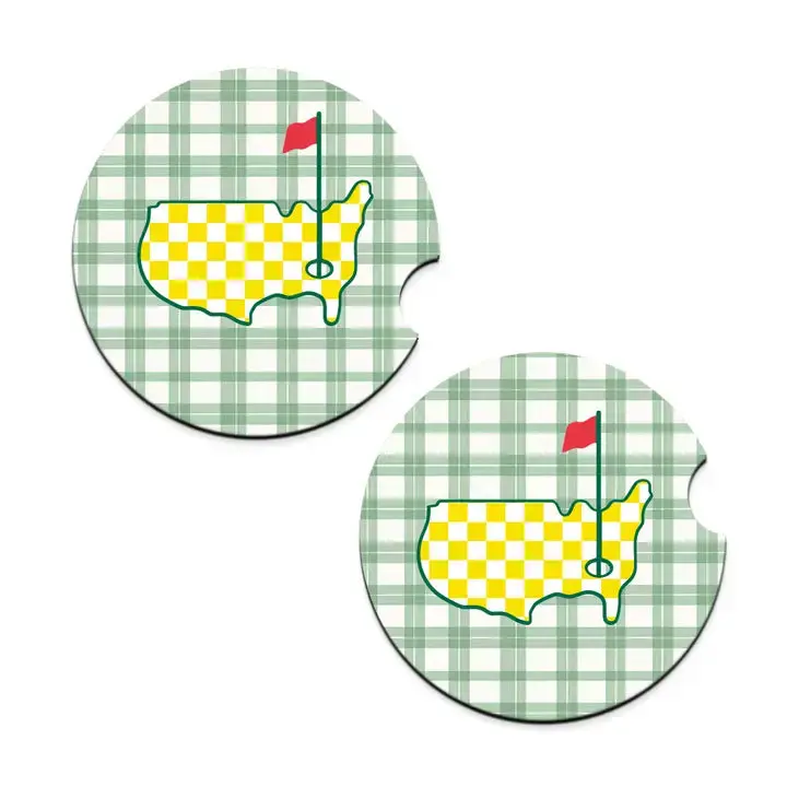 Viv&Lou® Golf Car Coaster 2 Pce Set Golfer Auto Cup Holder Accessory Gift #SPACK-CC132-MAS