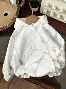 Women's Fall Winter Hoodie with Kangaroo Pocket, Long Sleeve Drawstring Pullover, Casual Cartoon Print Design, Thick Fabric Comfort Fit, Graphic Hoodies