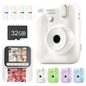 Portable Instant Print Digital Camera – 8X Optical Zoom, 1080P Full HD Video Recording, Built-in Flash, Includes 4 Rolls Premium Color Printing Paper (Red/Blue/Orange/Green), Lightweight & Easy to Operate, Ideal for Travel, Events, and Creative Photograph