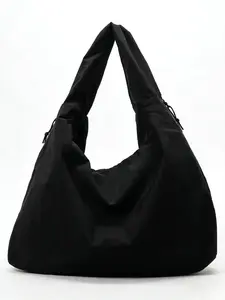 Large Capacity Nylon Tote Bag for Women, Casual Soft Hobo Shoulder Bag with Drawstring, Lightweight Work Travel Daily Handbag