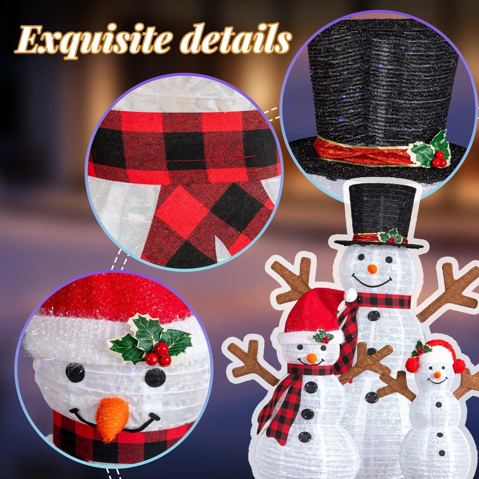 3pcs Snowman Family