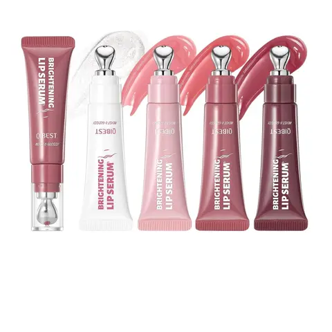 Women's 4pcs Glossy Makeup Products Set - Hydrating Lipstick, Lip Care Serum with Metal Applicator, Moisturizing Tint, Non-Sticky High Shine for Dry Lips, Smooth Finish