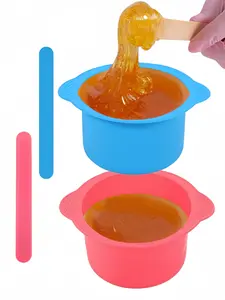 LMMAKE 1 Pack Silicone Wax Pot Liners, Silicone Wax Warmer Liner Non Stick Wax Bowl For Wax Warmer Wax Melt Warmer With 1 Pc Wax Spatula Sticks For Hair Removal Compatible, The Non-stick Surface Lets You Easily Peel Off Leftover Wax Without Scrubbing