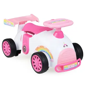 Kids Ride-On Sliding Car with Music Function, 3 Themes  Sit-and-Scoot Toy for 19-36 Months (Unicorn)