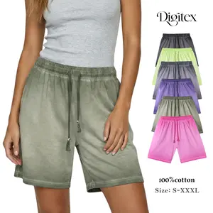 Digitex Women's Vintage Washed 100% Cotton Shorts Loose Fit with Side & Back Pockets Ultra Soft Breathable for Daily Wear Trendy Streetwear Basic Casual Womenswear Beach summervibes