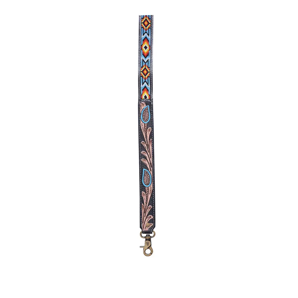 Blazing Sun Hand-Tooled Bag Strap, 1.25in Width, Luggage & Bag Accessory, Width: 1.25