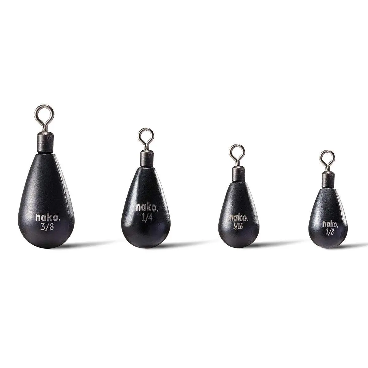 Nako 97% Density Tungsten Free Rig Tear Drop Shot Weights 5 Pack Round Eye Free Rig Weights Eco Friendly No Chip or Fade